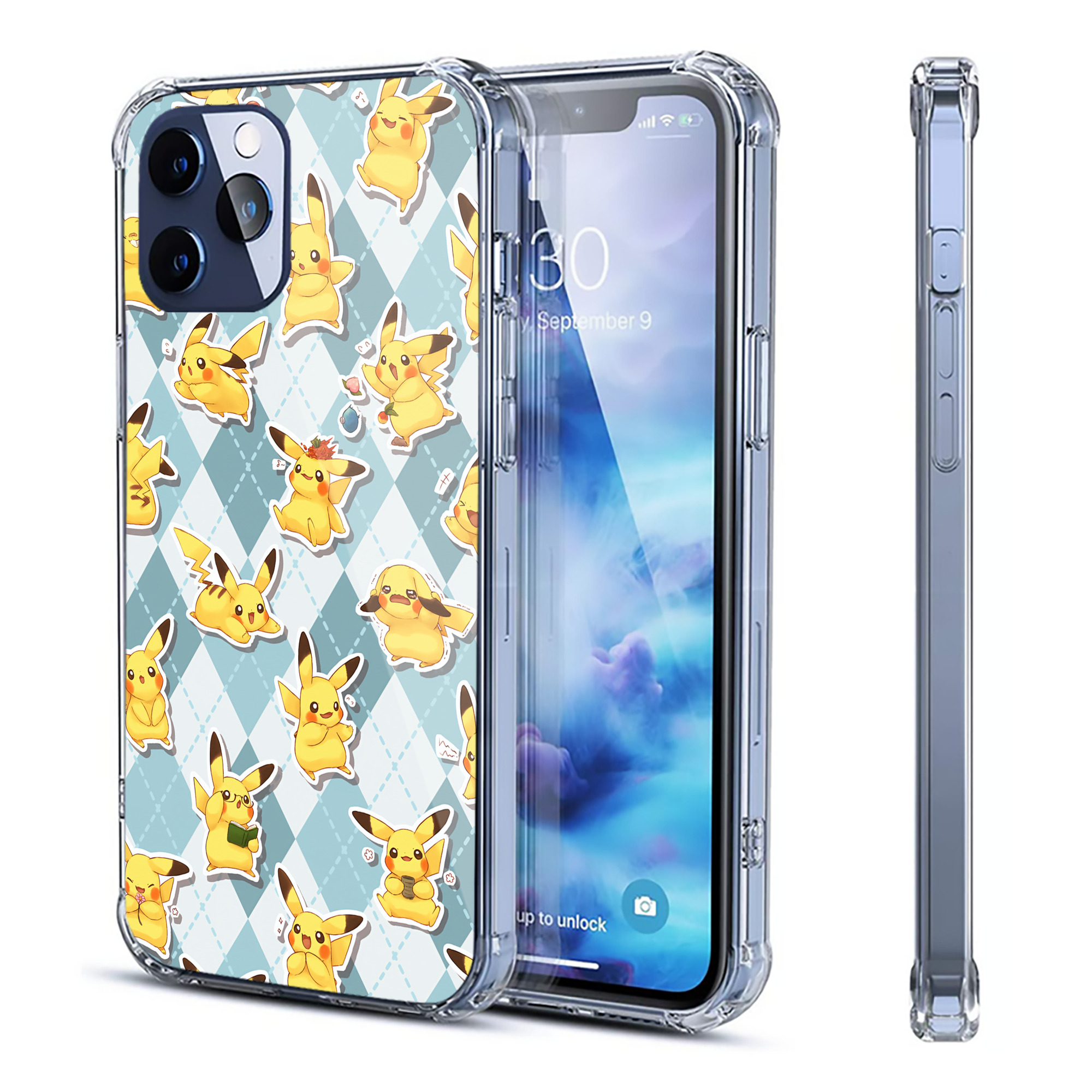 （画像用） ポケットモンスター Pokémon 【iPhone 12シリーズ対応】透明スマホケース（クリアソフトケース）
